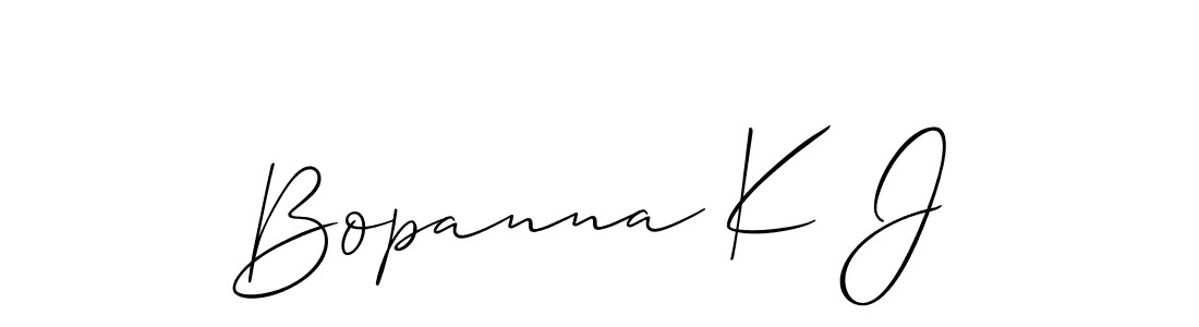 Make a short Bopanna K J signature style. Manage your documents anywhere anytime using Allison_Script. Create and add eSignatures, submit forms, share and send files easily. Bopanna K J signature style 2 images and pictures png