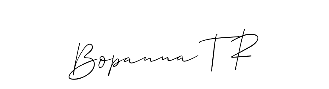 Create a beautiful signature design for name Bopanna T R. With this signature (Allison_Script) fonts, you can make a handwritten signature for free. Bopanna T R signature style 2 images and pictures png