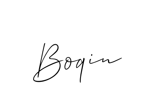 Allison_Script is a professional signature style that is perfect for those who want to add a touch of class to their signature. It is also a great choice for those who want to make their signature more unique. Get Boqin name to fancy signature for free. Boqin signature style 2 images and pictures png