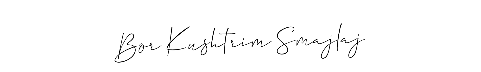 Check out images of Autograph of Bor Kushtrim Smajlaj name. Actor Bor Kushtrim Smajlaj Signature Style. Allison_Script is a professional sign style online. Bor Kushtrim Smajlaj signature style 2 images and pictures png