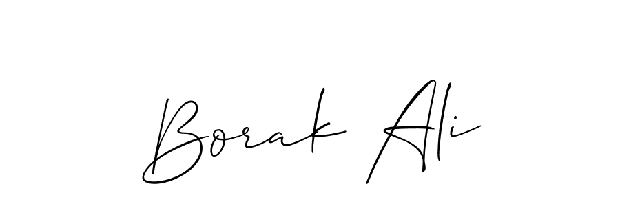 Use a signature maker to create a handwritten signature online. With this signature software, you can design (Allison_Script) your own signature for name Borak Ali. Borak Ali signature style 2 images and pictures png