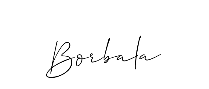 Borbala stylish signature style. Best Handwritten Sign (Allison_Script) for my name. Handwritten Signature Collection Ideas for my name Borbala. Borbala signature style 2 images and pictures png