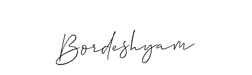 Allison_Script is a professional signature style that is perfect for those who want to add a touch of class to their signature. It is also a great choice for those who want to make their signature more unique. Get Bordeshyam name to fancy signature for free. Bordeshyam signature style 2 images and pictures png