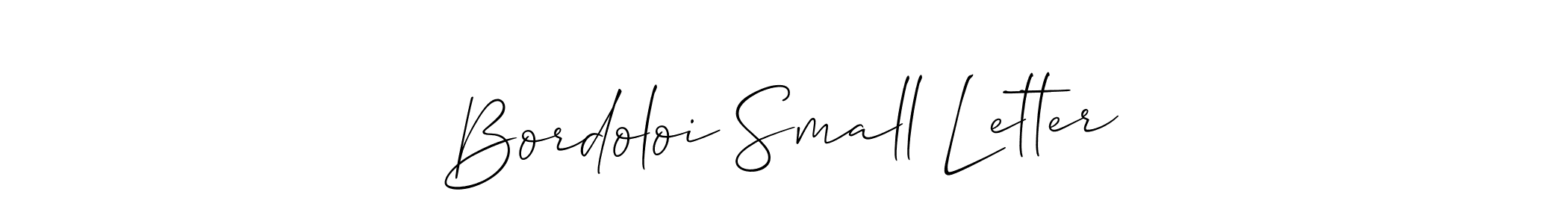 How to make Bordoloi Small Letter signature? Allison_Script is a professional autograph style. Create handwritten signature for Bordoloi Small Letter name. Bordoloi Small Letter signature style 2 images and pictures png
