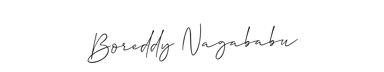 Use a signature maker to create a handwritten signature online. With this signature software, you can design (Allison_Script) your own signature for name Boreddy Nagababu. Boreddy Nagababu signature style 2 images and pictures png