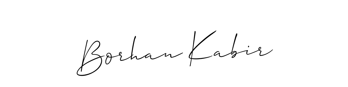 Design your own signature with our free online signature maker. With this signature software, you can create a handwritten (Allison_Script) signature for name Borhan Kabir. Borhan Kabir signature style 2 images and pictures png