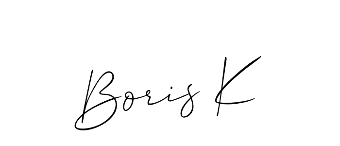 Similarly Allison_Script is the best handwritten signature design. Signature creator online .You can use it as an online autograph creator for name Boris K. Boris K signature style 2 images and pictures png