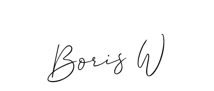 if you are searching for the best signature style for your name Boris W. so please give up your signature search. here we have designed multiple signature styles  using Allison_Script. Boris W signature style 2 images and pictures png