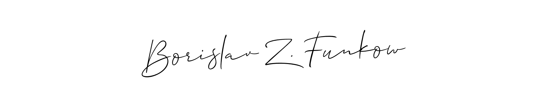 Also You can easily find your signature by using the search form. We will create Borislav Z. Funkow name handwritten signature images for you free of cost using Allison_Script sign style. Borislav Z. Funkow signature style 2 images and pictures png