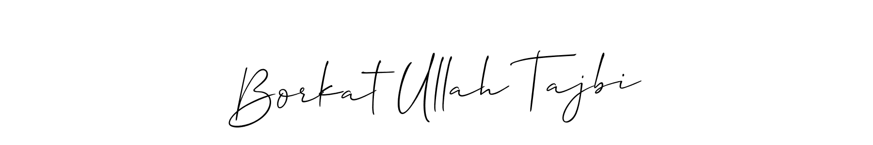 Use a signature maker to create a handwritten signature online. With this signature software, you can design (Allison_Script) your own signature for name Borkat Ullah Tajbi. Borkat Ullah Tajbi signature style 2 images and pictures png