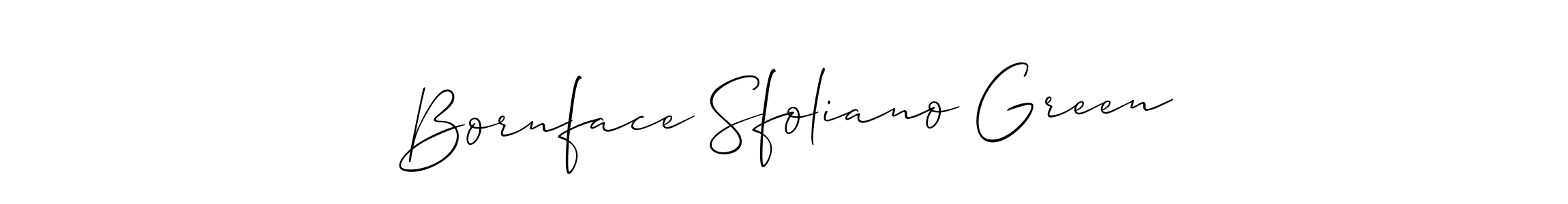 Allison_Script is a professional signature style that is perfect for those who want to add a touch of class to their signature. It is also a great choice for those who want to make their signature more unique. Get Bornface Sfoliano Green name to fancy signature for free. Bornface Sfoliano Green signature style 2 images and pictures png