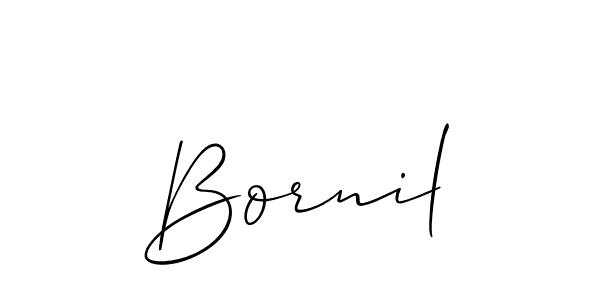 Create a beautiful signature design for name Bornil. With this signature (Allison_Script) fonts, you can make a handwritten signature for free. Bornil signature style 2 images and pictures png