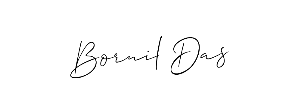 You should practise on your own different ways (Allison_Script) to write your name (Bornil Das) in signature. don't let someone else do it for you. Bornil Das signature style 2 images and pictures png