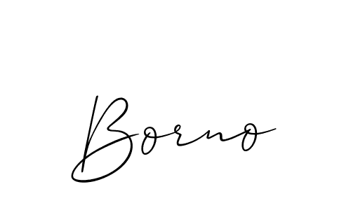 The best way (Allison_Script) to make a short signature is to pick only two or three words in your name. The name Borno include a total of six letters. For converting this name. Borno signature style 2 images and pictures png