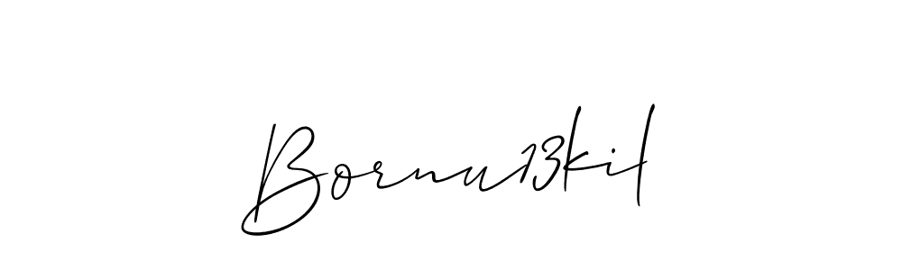 Similarly Allison_Script is the best handwritten signature design. Signature creator online .You can use it as an online autograph creator for name Bornu13kil. Bornu13kil signature style 2 images and pictures png