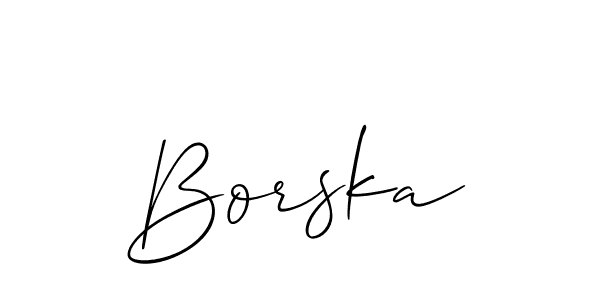 How to make Borska signature? Allison_Script is a professional autograph style. Create handwritten signature for Borska name. Borska signature style 2 images and pictures png