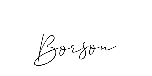 Make a short Borson signature style. Manage your documents anywhere anytime using Allison_Script. Create and add eSignatures, submit forms, share and send files easily. Borson signature style 2 images and pictures png