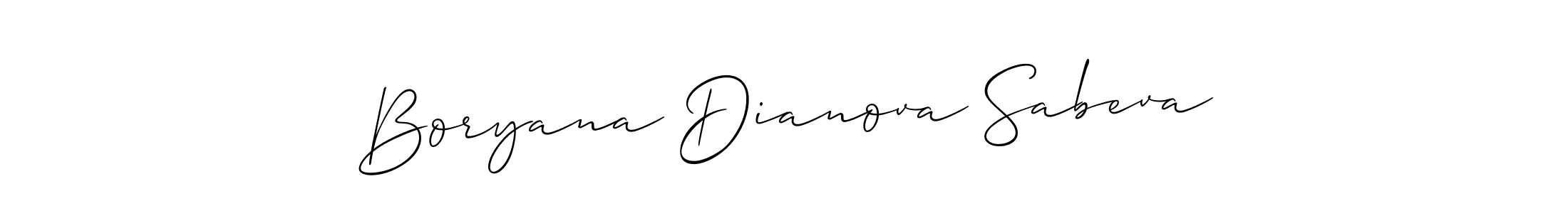 How to Draw Boryana Dianova Sabeva signature style? Allison_Script is a latest design signature styles for name Boryana Dianova Sabeva. Boryana Dianova Sabeva signature style 2 images and pictures png