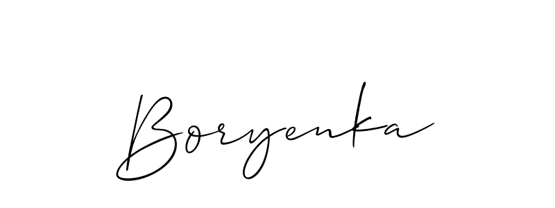 How to Draw Boryenka signature style? Allison_Script is a latest design signature styles for name Boryenka. Boryenka signature style 2 images and pictures png