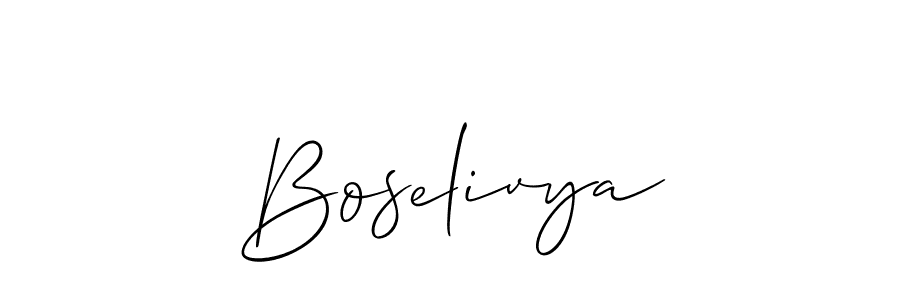 if you are searching for the best signature style for your name Boselivya. so please give up your signature search. here we have designed multiple signature styles  using Allison_Script. Boselivya signature style 2 images and pictures png