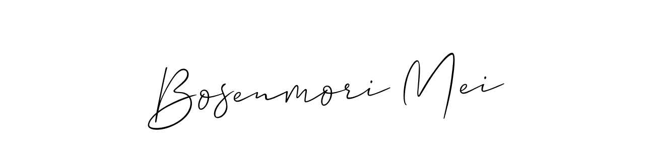 if you are searching for the best signature style for your name Bosenmori Mei. so please give up your signature search. here we have designed multiple signature styles  using Allison_Script. Bosenmori Mei signature style 2 images and pictures png