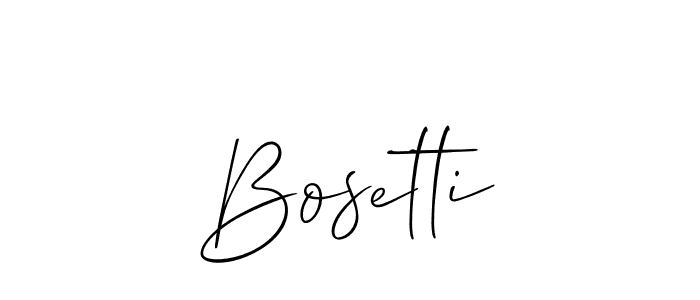 You should practise on your own different ways (Allison_Script) to write your name (Bosetti) in signature. don't let someone else do it for you. Bosetti signature style 2 images and pictures png