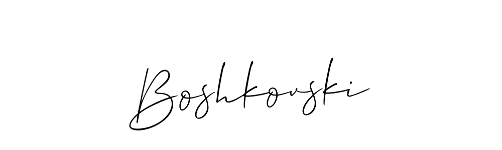 You should practise on your own different ways (Allison_Script) to write your name (Boshkovski) in signature. don't let someone else do it for you. Boshkovski signature style 2 images and pictures png