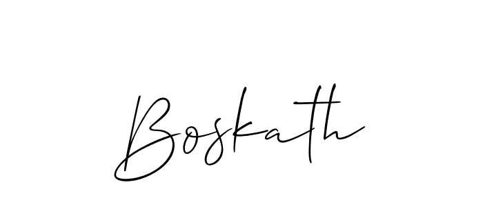 The best way (Allison_Script) to make a short signature is to pick only two or three words in your name. The name Boskath include a total of six letters. For converting this name. Boskath signature style 2 images and pictures png