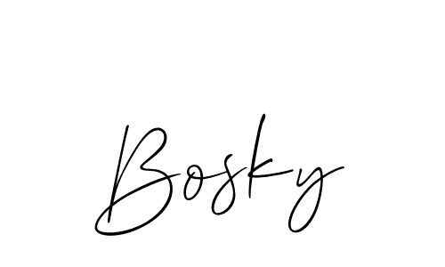 Design your own signature with our free online signature maker. With this signature software, you can create a handwritten (Allison_Script) signature for name Bosky. Bosky signature style 2 images and pictures png