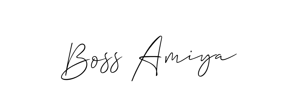 The best way (Allison_Script) to make a short signature is to pick only two or three words in your name. The name Boss Amiya include a total of six letters. For converting this name. Boss Amiya signature style 2 images and pictures png