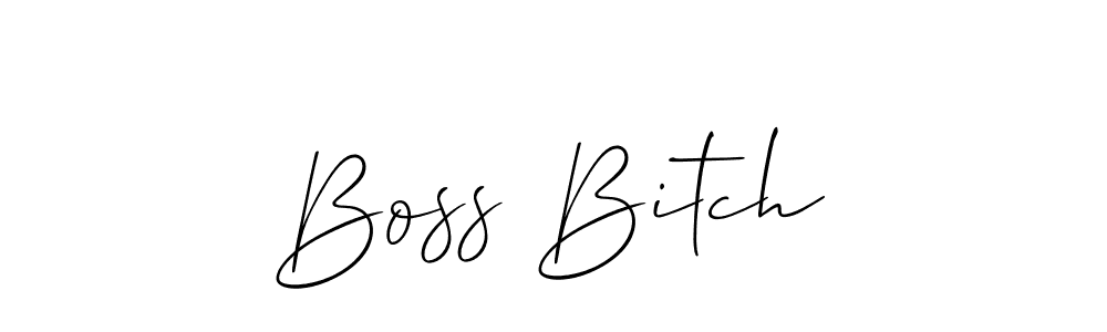 Make a beautiful signature design for name Boss Bitch. With this signature (Allison_Script) style, you can create a handwritten signature for free. Boss Bitch signature style 2 images and pictures png