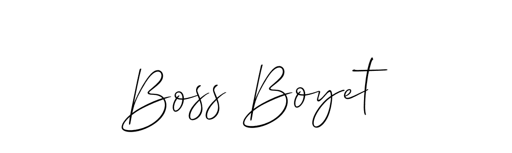 The best way (Allison_Script) to make a short signature is to pick only two or three words in your name. The name Boss Boyet include a total of six letters. For converting this name. Boss Boyet signature style 2 images and pictures png