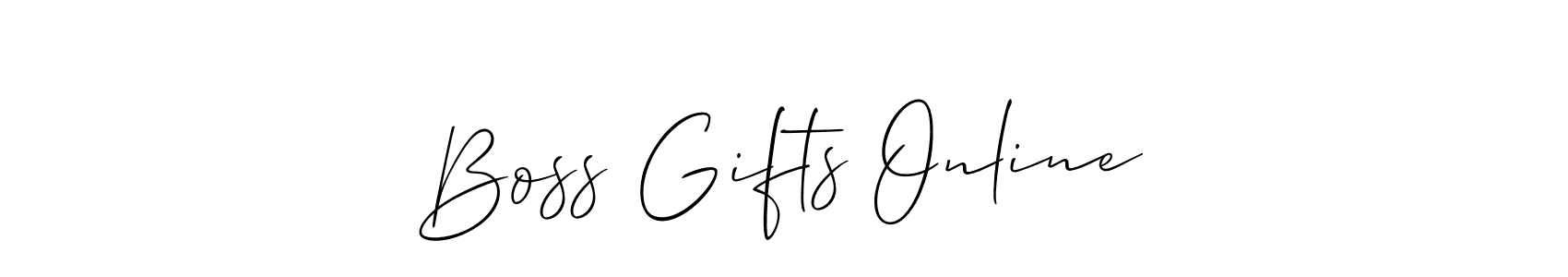 How to Draw Boss Gifts Online signature style? Allison_Script is a latest design signature styles for name Boss Gifts Online. Boss Gifts Online signature style 2 images and pictures png