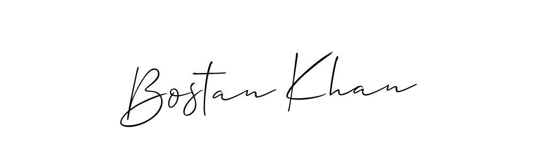 Create a beautiful signature design for name Bostan Khan. With this signature (Allison_Script) fonts, you can make a handwritten signature for free. Bostan Khan signature style 2 images and pictures png