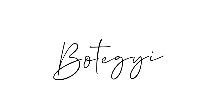 Design your own signature with our free online signature maker. With this signature software, you can create a handwritten (Allison_Script) signature for name Botegyi. Botegyi signature style 2 images and pictures png