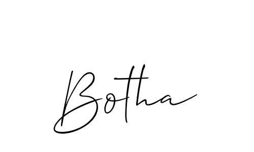 Use a signature maker to create a handwritten signature online. With this signature software, you can design (Allison_Script) your own signature for name Botha. Botha signature style 2 images and pictures png