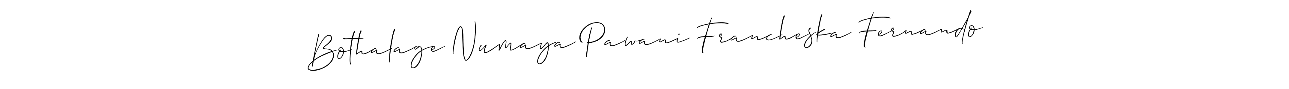 Use a signature maker to create a handwritten signature online. With this signature software, you can design (Allison_Script) your own signature for name Bothalage Numaya Pawani Francheska Fernando. Bothalage Numaya Pawani Francheska Fernando signature style 2 images and pictures png