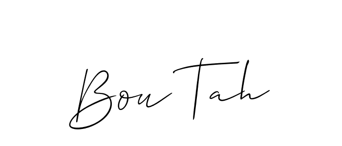 if you are searching for the best signature style for your name Bou Tah. so please give up your signature search. here we have designed multiple signature styles  using Allison_Script. Bou Tah signature style 2 images and pictures png