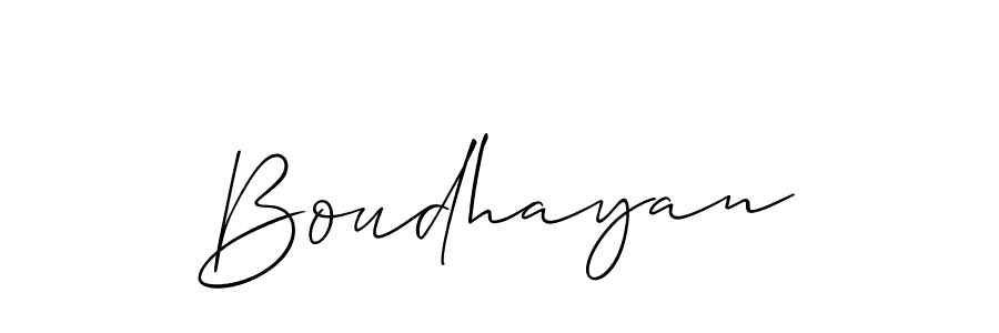 Design your own signature with our free online signature maker. With this signature software, you can create a handwritten (Allison_Script) signature for name Boudhayan. Boudhayan signature style 2 images and pictures png