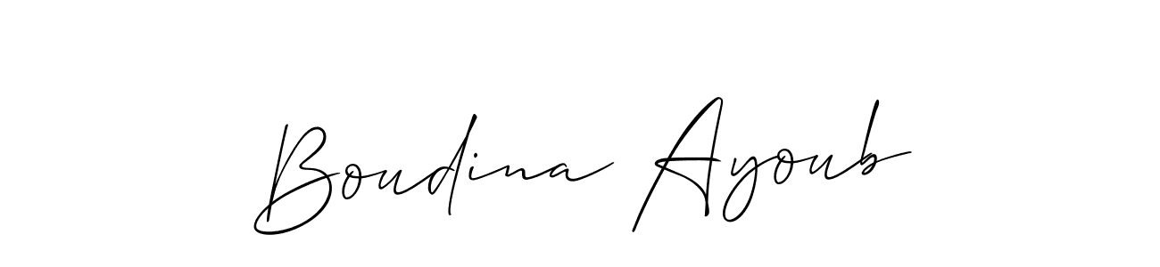 Boudina Ayoub stylish signature style. Best Handwritten Sign (Allison_Script) for my name. Handwritten Signature Collection Ideas for my name Boudina Ayoub. Boudina Ayoub signature style 2 images and pictures png