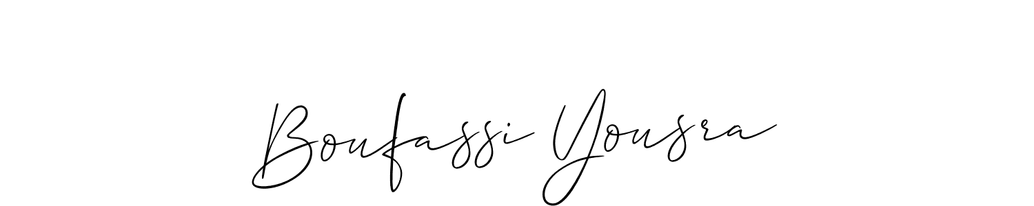 if you are searching for the best signature style for your name Boufassi Yousra. so please give up your signature search. here we have designed multiple signature styles  using Allison_Script. Boufassi Yousra signature style 2 images and pictures png