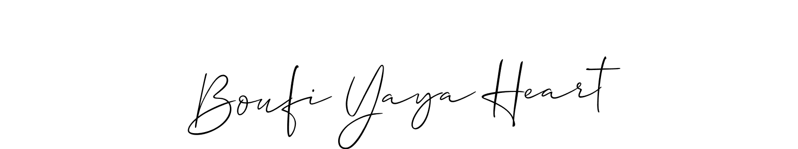 Use a signature maker to create a handwritten signature online. With this signature software, you can design (Allison_Script) your own signature for name Boufi Yaya Heart. Boufi Yaya Heart signature style 2 images and pictures png