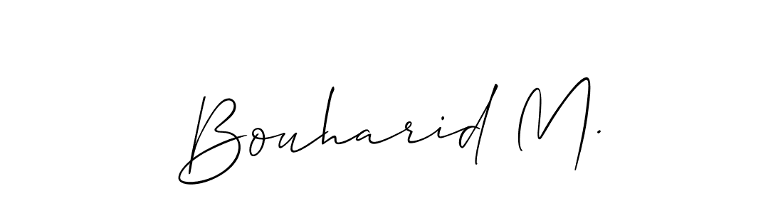 Design your own signature with our free online signature maker. With this signature software, you can create a handwritten (Allison_Script) signature for name Bouharid M.. Bouharid M. signature style 2 images and pictures png