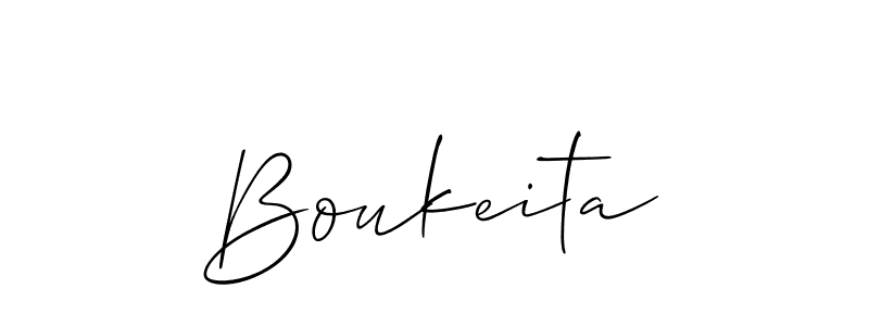 Allison_Script is a professional signature style that is perfect for those who want to add a touch of class to their signature. It is also a great choice for those who want to make their signature more unique. Get Boukeita name to fancy signature for free. Boukeita signature style 2 images and pictures png