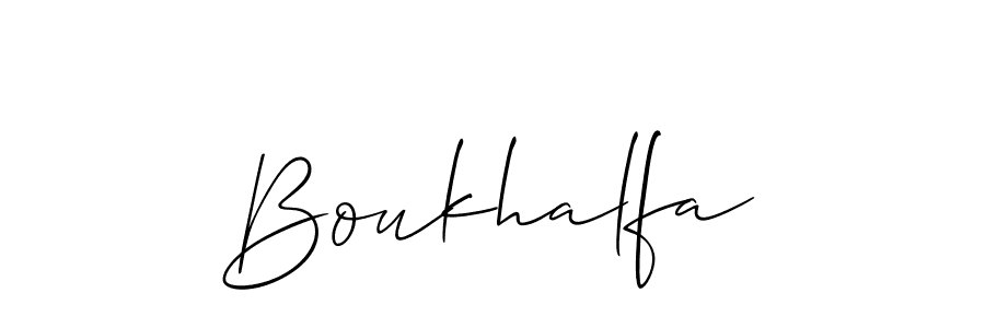 You should practise on your own different ways (Allison_Script) to write your name (Boukhalfa) in signature. don't let someone else do it for you. Boukhalfa signature style 2 images and pictures png