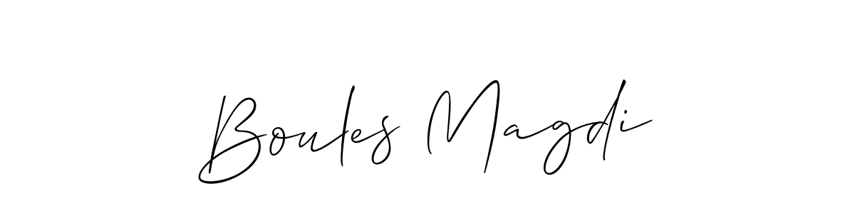 Also we have Boules Magdi name is the best signature style. Create professional handwritten signature collection using Allison_Script autograph style. Boules Magdi signature style 2 images and pictures png