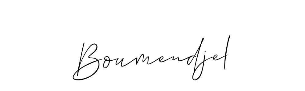 Also You can easily find your signature by using the search form. We will create Boumendjel name handwritten signature images for you free of cost using Allison_Script sign style. Boumendjel signature style 2 images and pictures png