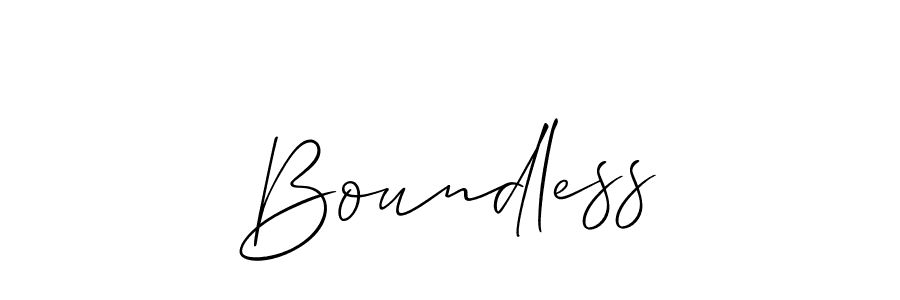 Allison_Script is a professional signature style that is perfect for those who want to add a touch of class to their signature. It is also a great choice for those who want to make their signature more unique. Get Boundless name to fancy signature for free. Boundless signature style 2 images and pictures png