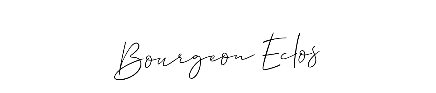 if you are searching for the best signature style for your name Bourgeon Eclos. so please give up your signature search. here we have designed multiple signature styles  using Allison_Script. Bourgeon Eclos signature style 2 images and pictures png