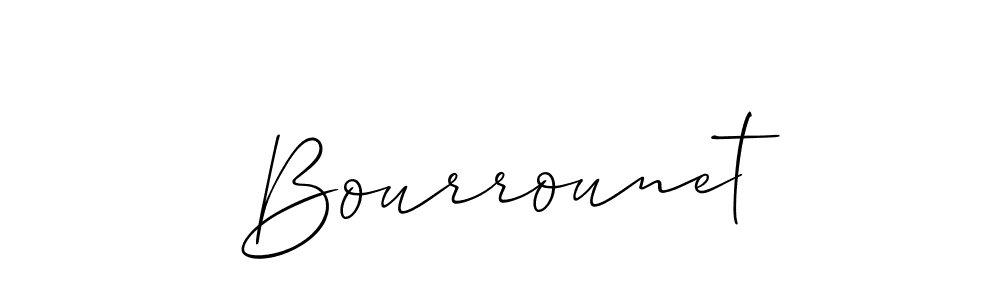 Design your own signature with our free online signature maker. With this signature software, you can create a handwritten (Allison_Script) signature for name Bourrounet. Bourrounet signature style 2 images and pictures png